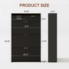 Narrow Shoe Storage Cabinet with 3 Flip Drawers & 2 Top Drawers – Farmhouse Fluted Wooden Shoe Organizer for Entryway, Hallway - 2 of 4