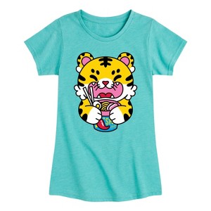 Girls' - Instant Message - Tiger Ramen Fitted Short Sleeve Graphic T-Shirt - 1 of 4