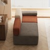 Luck Live 79.9" Modular Color-Block Sofa, Flannel Fabric, Removable & Washable Design - 4 of 4