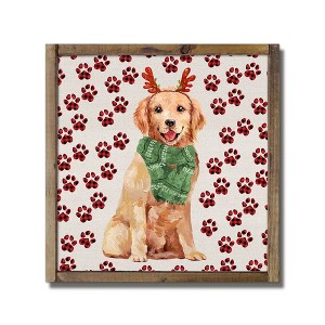 Creative Products Golden Puppy Plaid 13.5 x 13.5 Framed Wood Plaque - 1 of 1