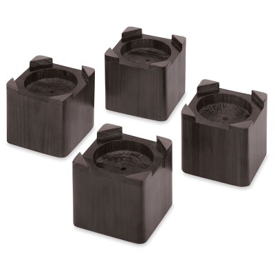 Whitmor Set of 4 Wood Bed Risers Espresso