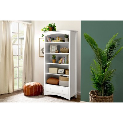 Classic White Adjustable 75'' Children's Bookcase with Drawer