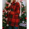 Women's Fuzzy Plaid Midi Coat - Sweet Lover Fashion - 3 of 4