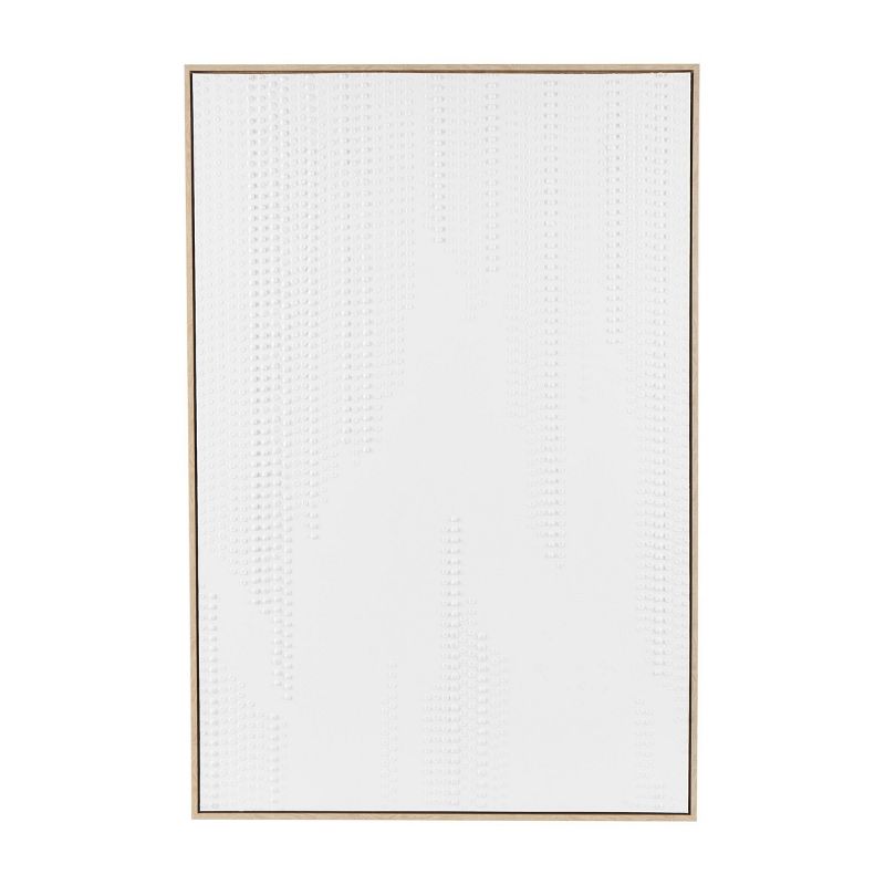 49&#34;x33&#34; Wooden Abstract Dimensional Dot Framed Wall Art with Brown Wooden Frame White - Olivia &#38; May, 1 of 8