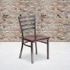 Emma and Oliver Clear Coated Ladder Back Metal Restaurant Dining Chair - 2 of 4