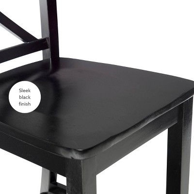 30" Black Mahogany X-Back Barstool