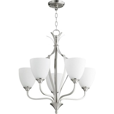 Quorum Lighting Jardin 5-Light Chandelier, Satin Nickel, 24 Width, 25.5 Height