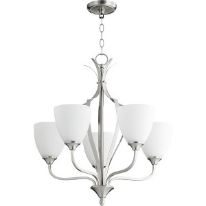 Quorum Lighting Jardin 5-Light Chandelier, Satin Nickel, 24 Width, 25.5 Height - 1 of 1