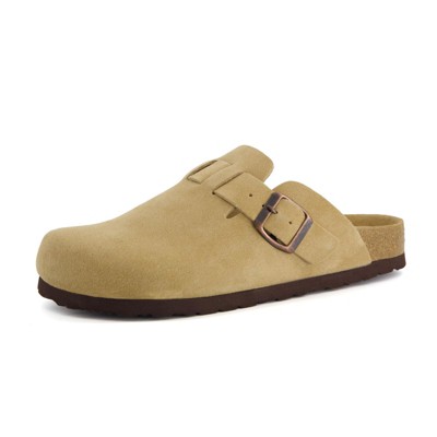 CUSHIONAIRE Hana Classic Clog Womens Shoes - Genuine Leather Suede Slip On Mule Comfortable Shoes for Women