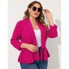 Coolmee Women Plus Size Casual Blazer Open Front Long Sleeve Work Office Cardigan Jackets - 3 of 4