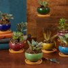 Okuna Outpost Set of 8 Mini Ceramic Planter Pots with Drainage Hole & Tray for Indoor & Outdoor Succulents Plants (1.6 x 2.5 in) - image 2 of 4