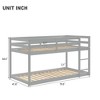 NicBex Twin Over Twin Bed with Low Height Design,Loft Bed with Safety Guardrails for Bedroom,Gray/White/Brown/Espresso - 3 of 4