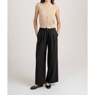 Women's Crew Neck Fitted Knit Vest - Elle Grey