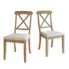 ChaletPosh Wooden Dining Chair With Warm Grey Cover (Set of 2) - 3 of 4