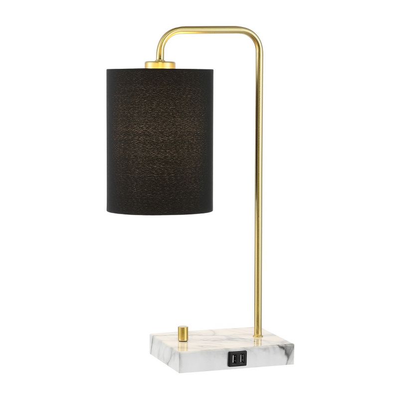 Nevana 20" Table Lamp W/ Usb - Brass Gold/White - Safavieh., 3 of 5
