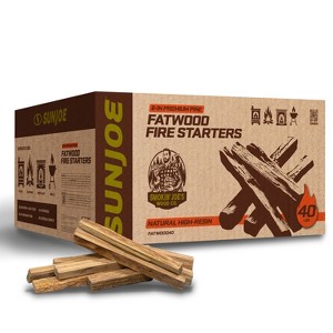 Sun Joe 40 Lb Fatwood Fire Starter Sticks for Fireplace, Wood Stove & Grill Use - 1 of 4