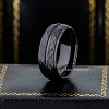 Jewelry Avalanche 8mm Black Faceted Tungsten Carbide Mens Wedding Band Comfort-fit - 2 of 4
