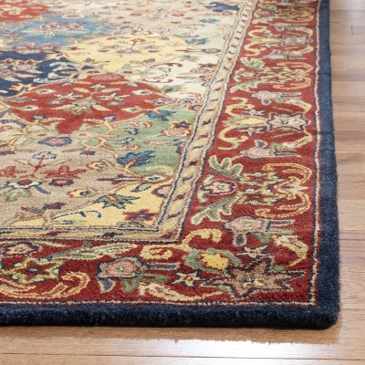 Heritage Multi/Burgundy Hand-Tufted Wool Area Rug 5' x 8'
