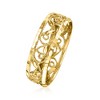 Ross-Simons Italian 18kt Yellow Gold Filigree Leaf Eternity-Style Ring - 3 of 4