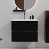 FAMYYT 24 in. Single Sink Floating Black Bath Vanity with White Ceramic Top (Assembled), DTC Soft-closing Drawer - 2 of 4
