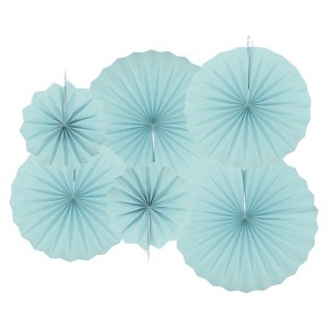 Unique Bargains Paper Decorative Festive Durable Hanging Paper Fans with Clip 12 Pcs - 1 of 4