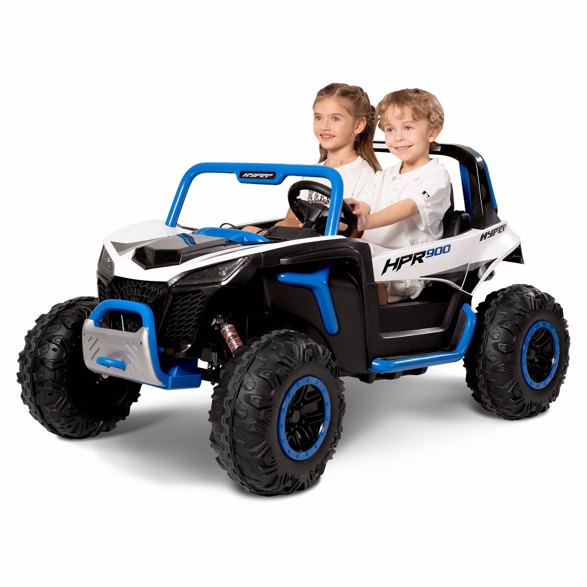 Hyper HPR900 UTV 12 Volt Battery Powered UTV for Kids' - Black/Blue: Steel & Plastic Ride-On ATV