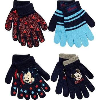 Disney Mickey Mouse Boy's 4 Pack Mitten or Glove Set, Kids Ages 2-7
