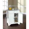 HomeStock  Lafayette Granite Top Small Portable Rolling Kitchen Island Storage Cart, Microwave Stand, White - 3 of 4