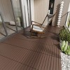 Syemin Carpet Tiles Patio Deck Tiles DIY Module Interlocking Decking Tiles Quick Deck Floor Tile for Poolside Balcony, Red+Brown, 25.2"*13"*19.7" - 2 of 4