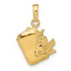 Black Bow Jewelry 14k Yellow Gold 3D Satin Cosmetic Bag Pendant - 3 of 4
