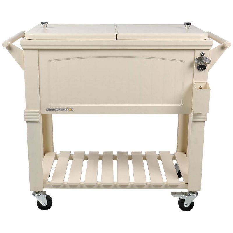80qt Portable Rolling Patio Cooler with Shelf - Permasteel, 1 of 12