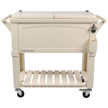 80qt Portable Rolling Patio Cooler with Shelf - Permasteel