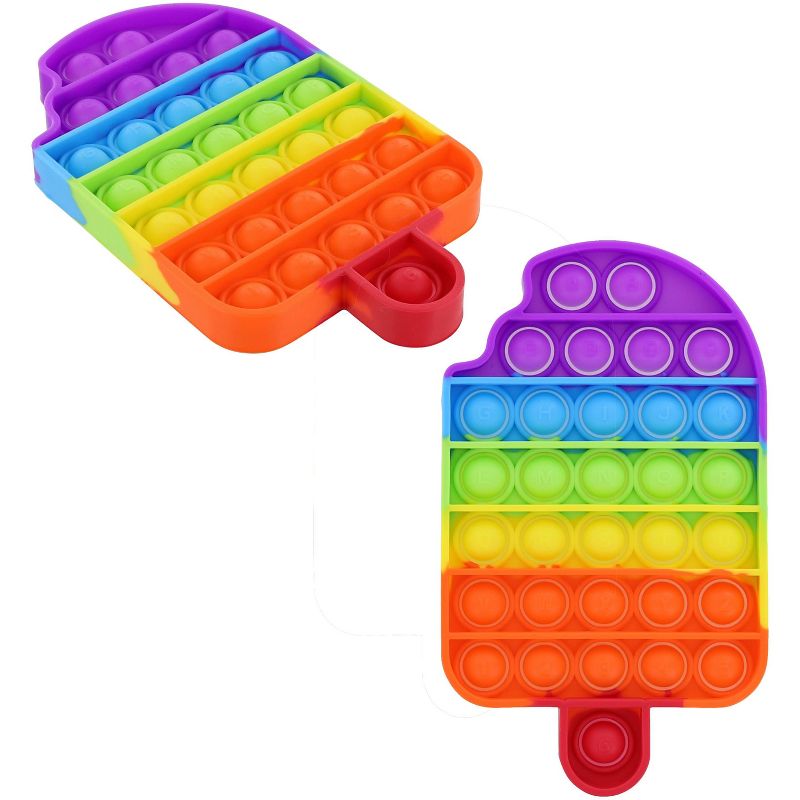 BOB Gift Pop Fidget Toy Rainbow Popsicle 32-Button Silicone Bubble Popping Game, 2 of 8
