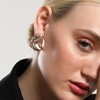 SOHI Women's California Gold The Dented Bean Stud Earrings - 4 of 4