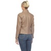 Women's Classic Biker Faux Leather Jacket - White Mark - 3 of 4