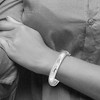 Black Bow Jewelry 11mm 14k White Gold Florentine Engraved Hinged Bangle Bracelet - 3 of 4