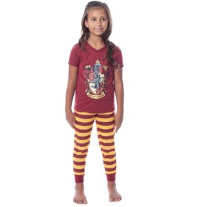 Harry Potter Big Girls' Hogwarts House Crest Jogger Pajama Set-All Houses - 1 of 3