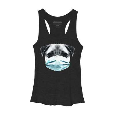 Women's Design By Humans Masked Pug By clingcling Racerback Tank Top