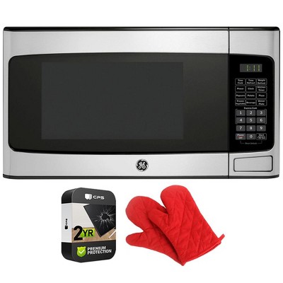 GE 1.1 cu. ft. Countertop Microwave Oven 950 W Steel+2 Year Warranty & Oven Mitt