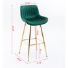 SKRAN 30 inch Bar Stools Set of 2, Upholstered Fabric Barstools  Simple High Bar Stool with Footrest Golden Leg for Bar, Dining Room - 3 of 4
