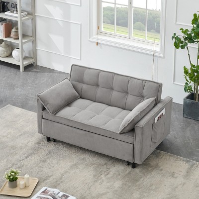 Sleeper Sofa,Modern Sleeper Sofa With Pockets And Two Pillows,Pull-Out Sofa Bed,Upholstered Sofa,Sofa Couch For Living Room-Cuddlewood