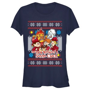 Juniors Womens The Year Without a Santa Claus Christmas Sweater T-Shirt - 1 of 4
