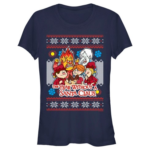 Juniors Womens The Year Without a Santa Claus Christmas Sweater T-Shirt - image 1 of 4