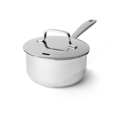 Alva Maestro 2 Qt. Stainless Steel Saucepan with Lid, Pouring Spouts, Non-Toxic PFAS Free, Compatible with All Stovetops, Oven & Induction Safe
