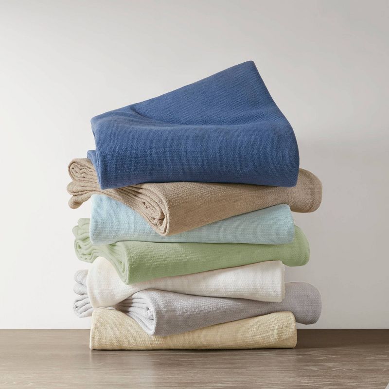 Freshspun Basketweave Cotton Bed Blanket, 3 of 8