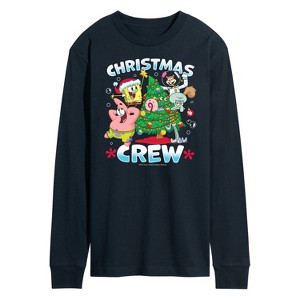 Men's - SpongeBob SquarePants - Christmas Crew Long Sleeve Graphic T-Shirt - 1 of 4
