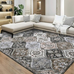 Rugs Washable Rugs for Bedroom Vintage Entry Boho Area Rug Living Room Rug Non Slip Non Shedding Stain Resistant Low Pile Folding Floor Cover - 1 of 4