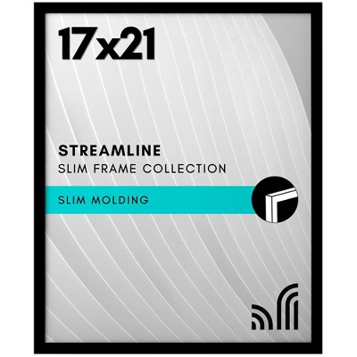 Americanflat 17x21 Picture Frame with Polished Plexiglass - Streamline Collection - Thin Border Picture Frame for Wall Display - Black
