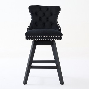 Ridstar Set of 2 Swivel Bar stools-Black - 1 of 4