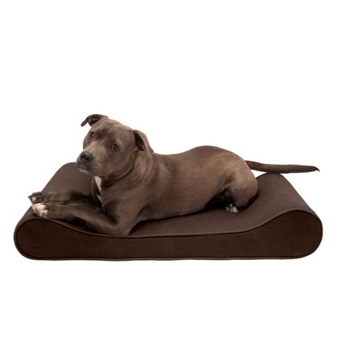 Furhaven Microvelvet Luxe Lounger Gel Top Dog Bed - Large, Espresso ...